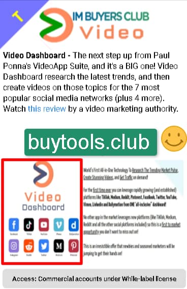 Video-and-Audio-Marketing-Tools-IM-Buyers-Club Video Dashboard Is in the Club under white label licence