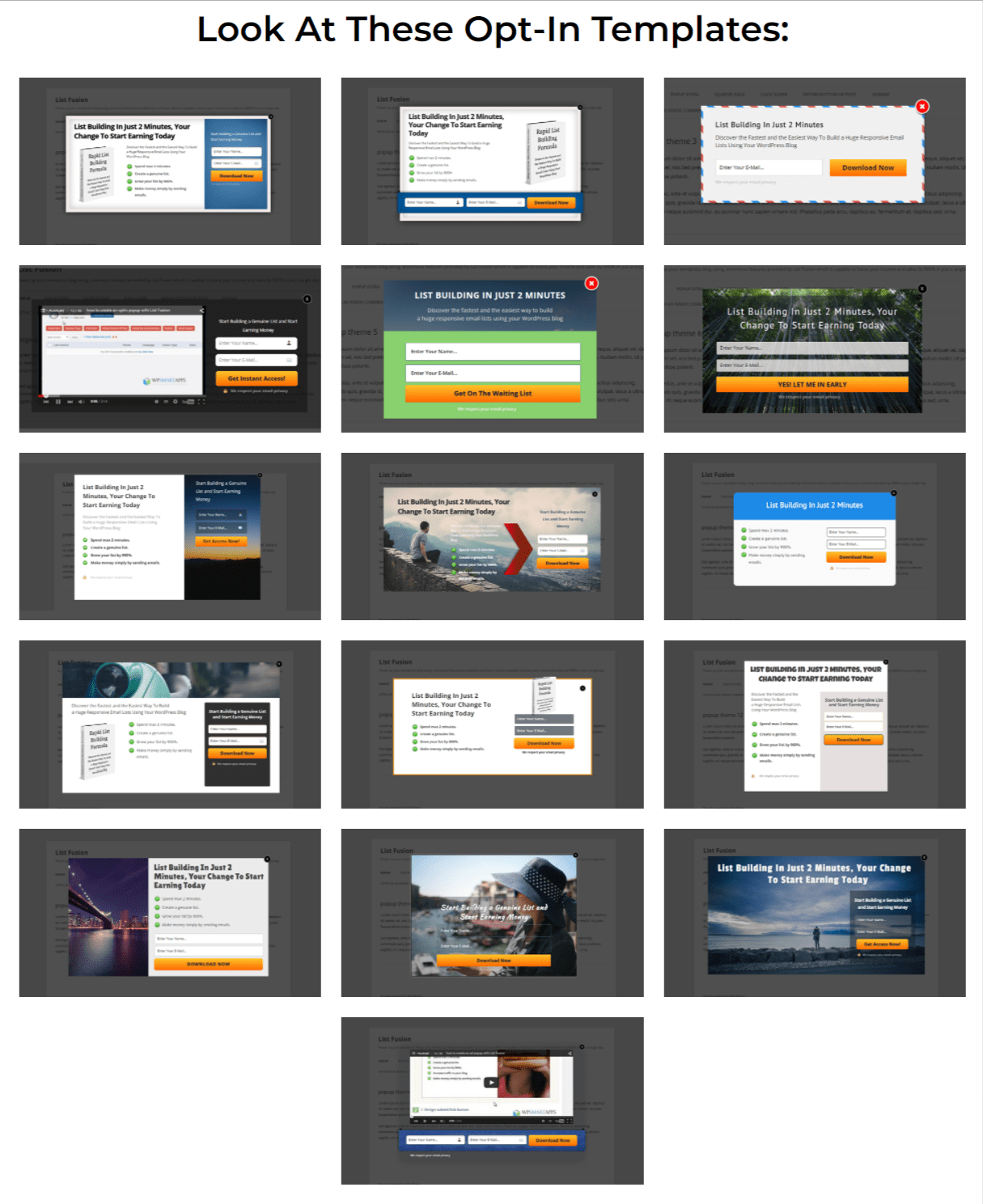 templates Preformatted Optin Templates